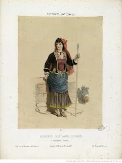 Название :  Bergère des Eaux-Bonnes (Pyrénées - France) (n° 62 - en couleurs) Автор  :  Morel Retz, Louis (1825-1899). Illustrateur