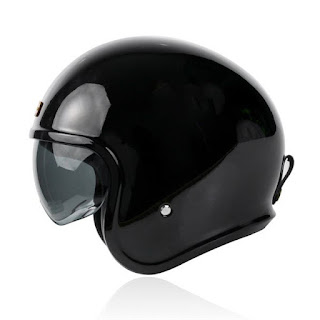 Bulldog Beagle Đen Bóng mũ bảo hiểm 3/4 đẹp cho Biker