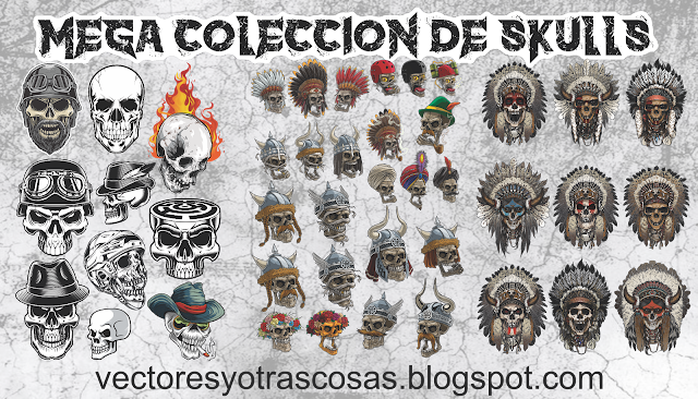 Mega Colección de Skulls en Vector