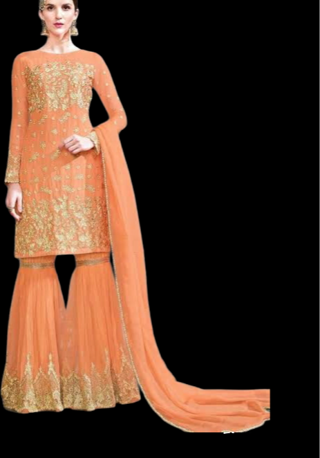 Orange color sharara