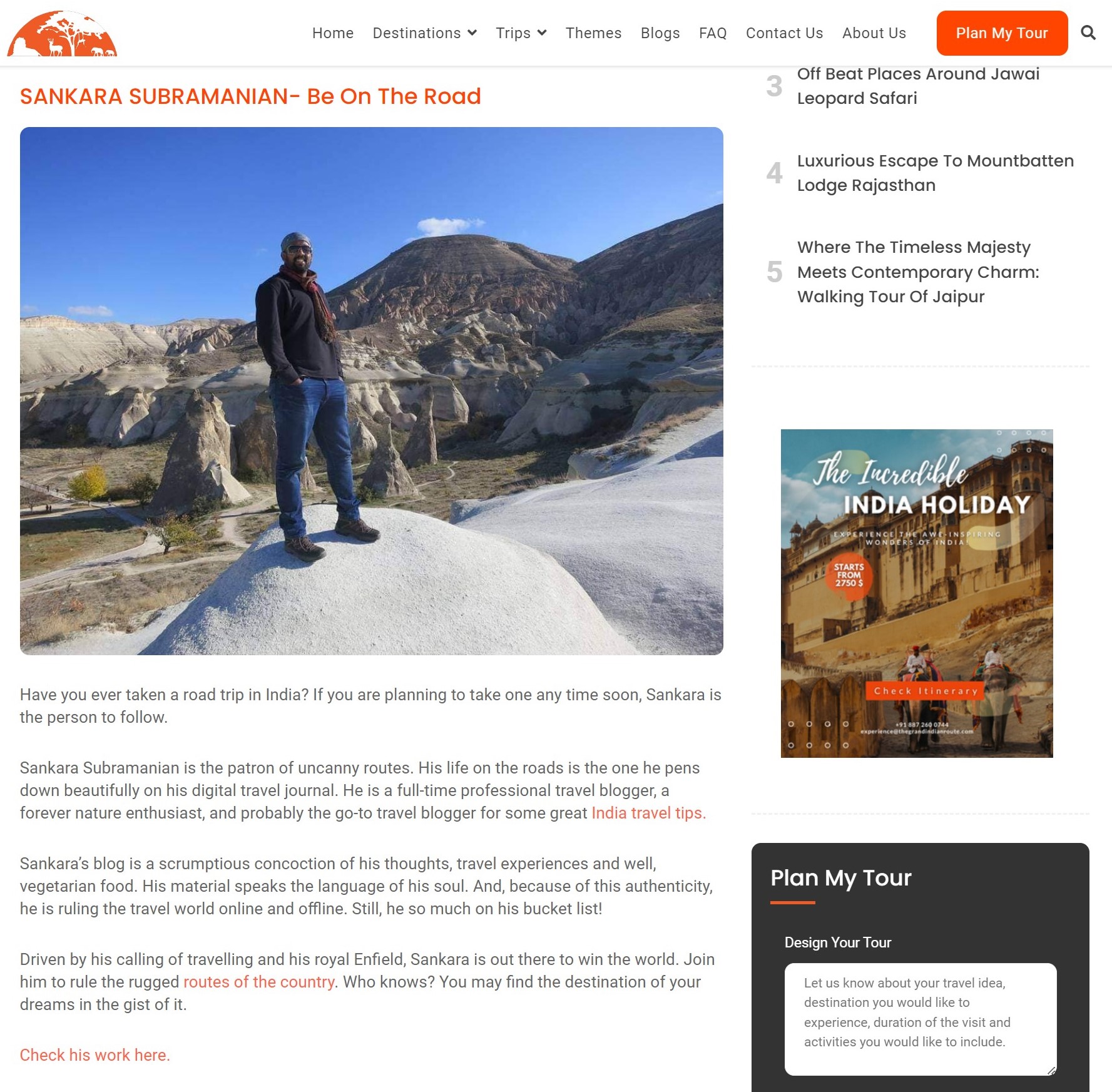Sankara Subramanian - Top India Travel Blogger