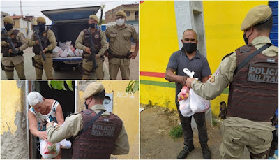 Polícia Militar distribui Cestas Básicas para famílias carentes em Brumado