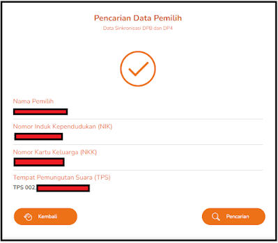 Jika sudah terdaftar, maka akan muncul nama dan TPU sesuai data yang telah dimasukkan seperti gambar di atas