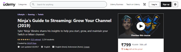 Ninja’s Guide to Streaming: Grow Your Channel – Udemy