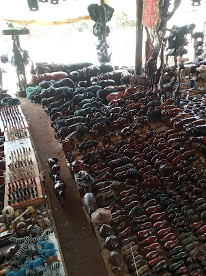 Zimbabwean Handicrafts on sale  in Elephants Walk  Shopping Village.