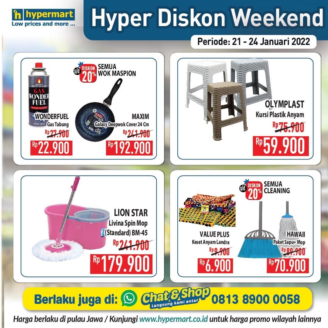 Ayam Broiler 30 Ribu, Indomie 92 Ribu, Teh Pucuk 9ribu di Katalog Weekend Hypermart (21 - 24 Jan 2022)