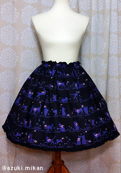 Cat Border Mini Skirt (2012) Black