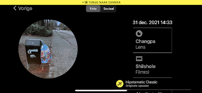 Screenshot Hipstamatic-instellingen Changpa + Shilshole