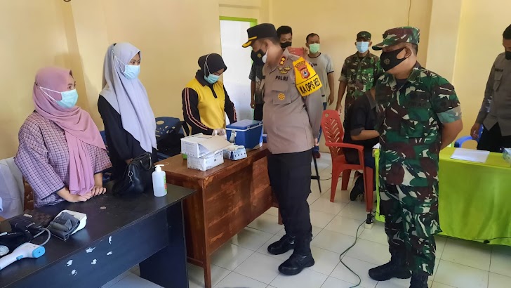 Dandim Bersama Kapolres Genjot Percepatan Vaksinasi di Kabupaten Takalar