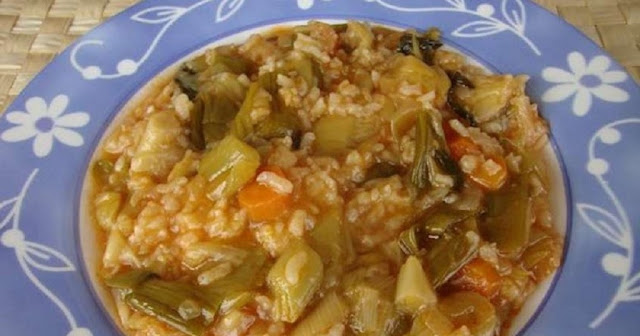 Prasorizo (Greek Leek Rice)