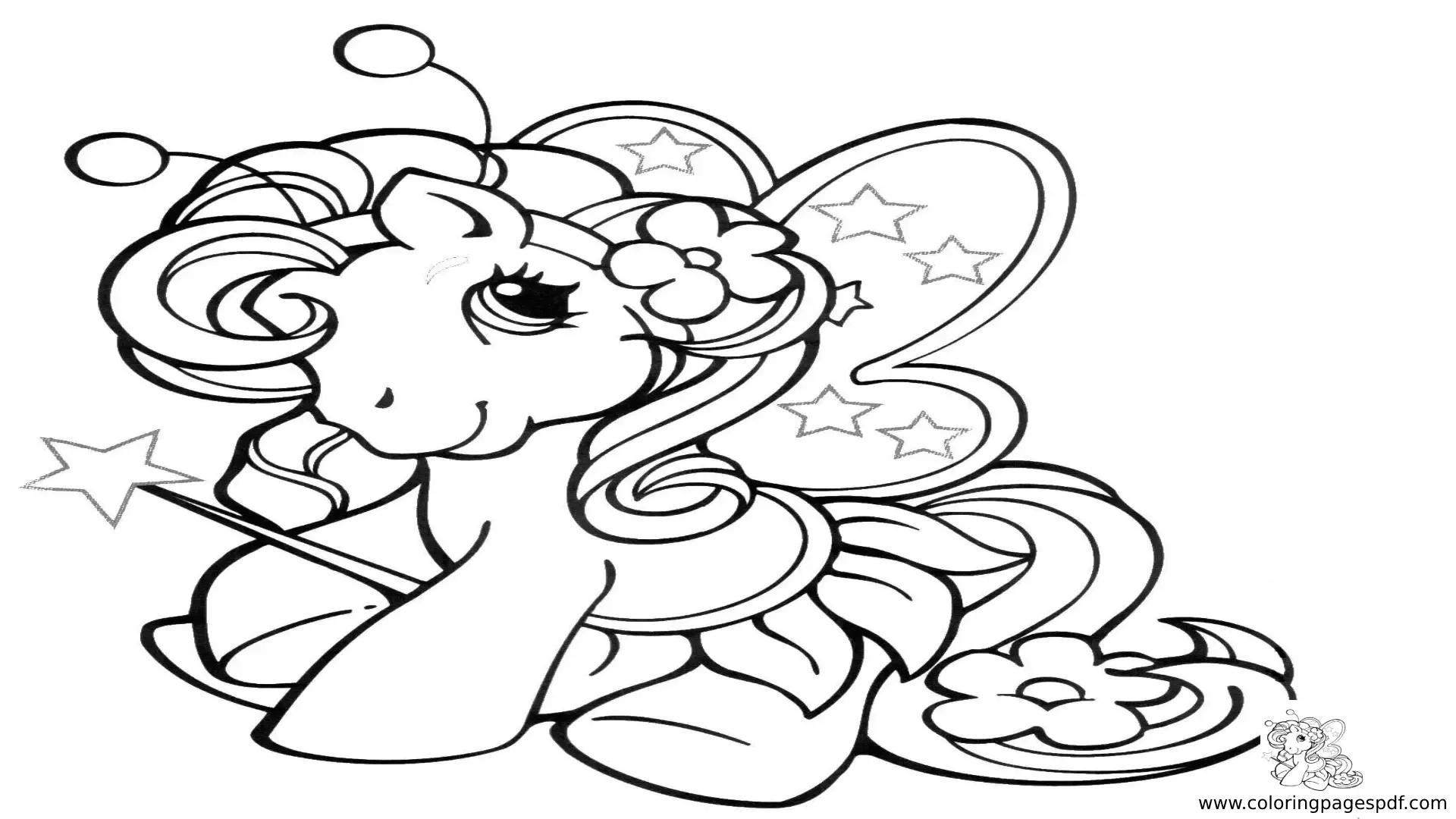 Coloring Pages Of A Cute Pony Wearing As A Fairy