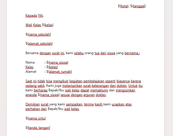 Gambar Template Surat