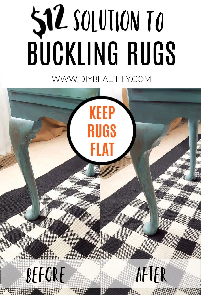 before and after buckling area rug