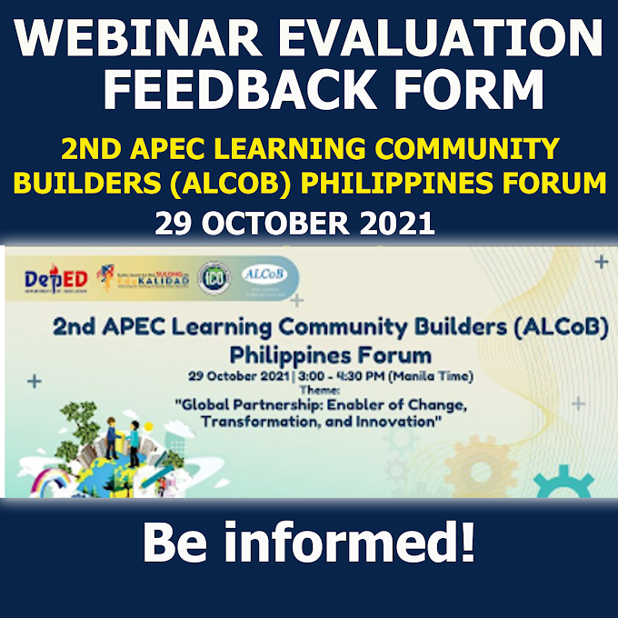 October 29 Official Evaluation | Feedback Form on the 2nd APEC Learning Community Builders (ALCoB) Philippines Forum
