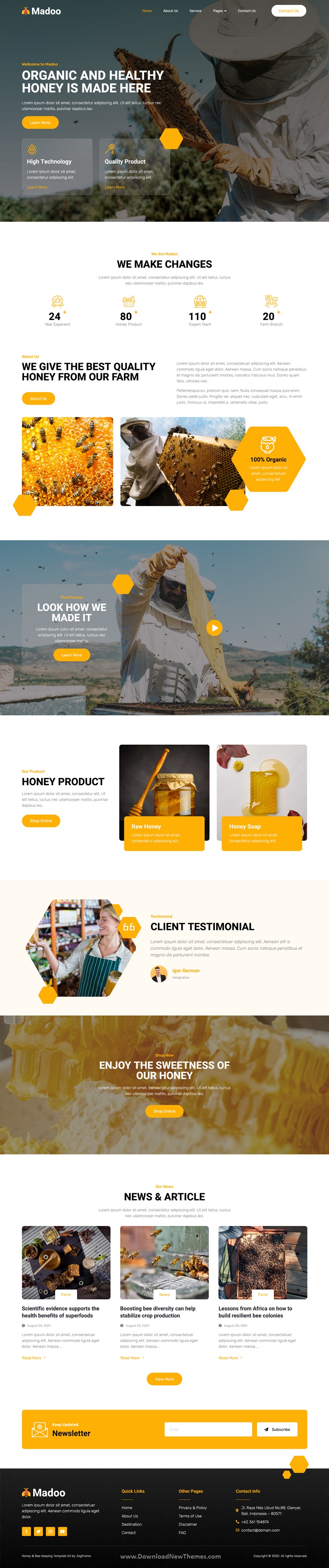 Madoo – Honey Bee & Beekeeping Elementor Template Kit