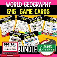 World Geography Games, Game Cards, Secondary Engagement Strategies, Vocabulary Review