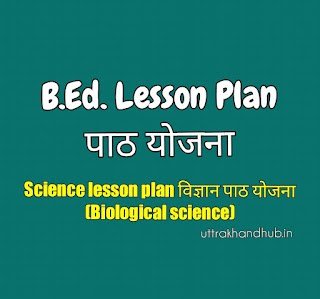 B.Ed. science lesson plan hindi english pdf download