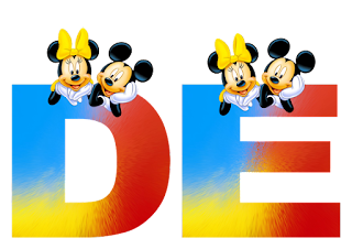 Abecedario en Colores de Mickey y Minnie, con Números.