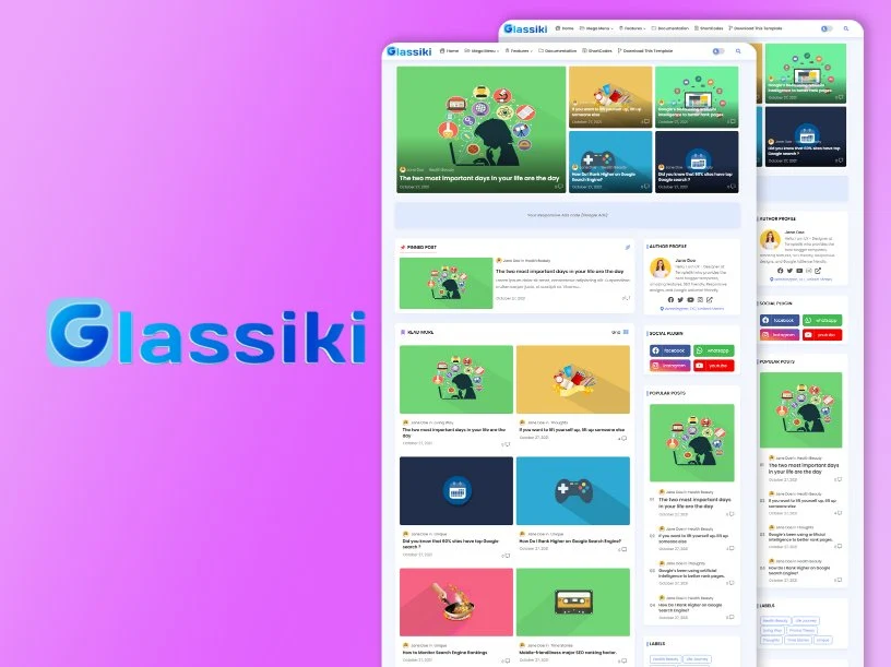 Glassiki - Advance & faster Blogger Templates - Blogger Template 2023