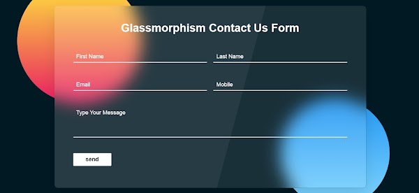 kontak form glassmorphism style dengan html css