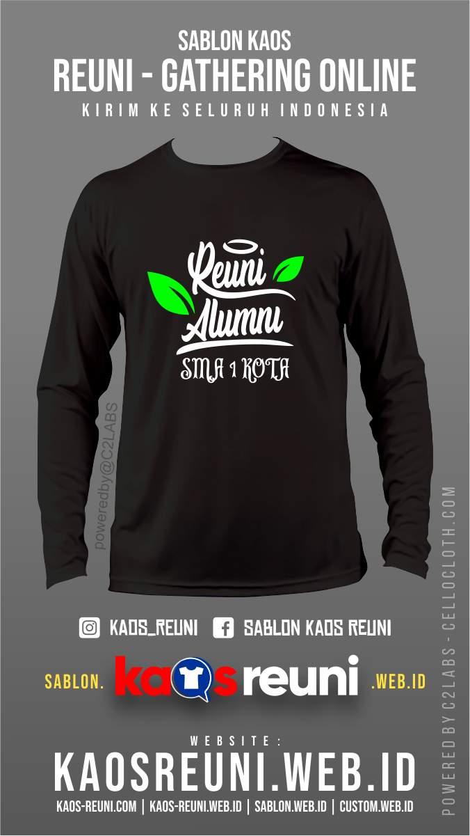 Desain Sablon Kaos Reuni Alumni SD SMP SMA 1 Kota - Kaos Reuni Online