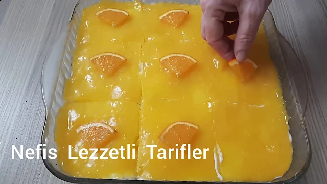 portakallı soslu muhallebili pasta