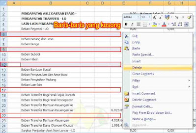 Cara Menghapus Baris dan Kolom Yang Kosong Secara Otomatis dan Cepat di Ms Excel.