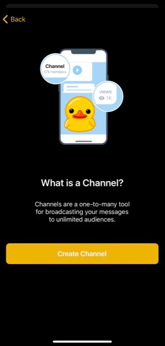 إنشاء قناة iPhone Telegram