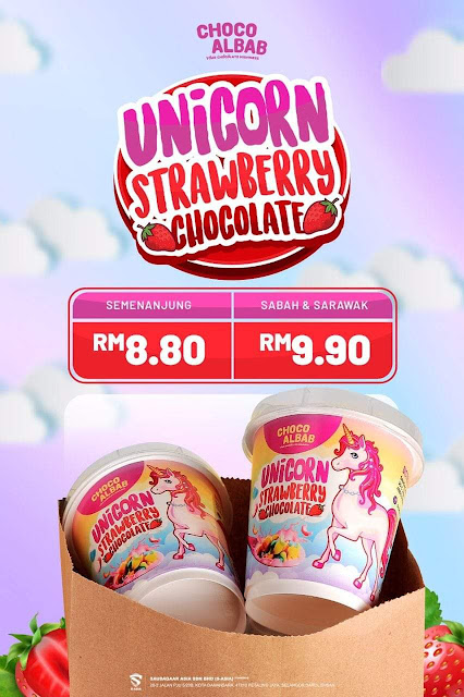 CHOCO ALBAB UNICORN STRAWBERRY CHOCOLATE BERSAIZ MINI COMEL BERWARNA-WARNI