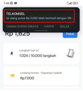 Bukti WD pulsa gratis dari toss reward