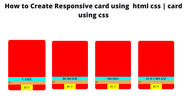 How to Create Responsive card using  html css | card using css