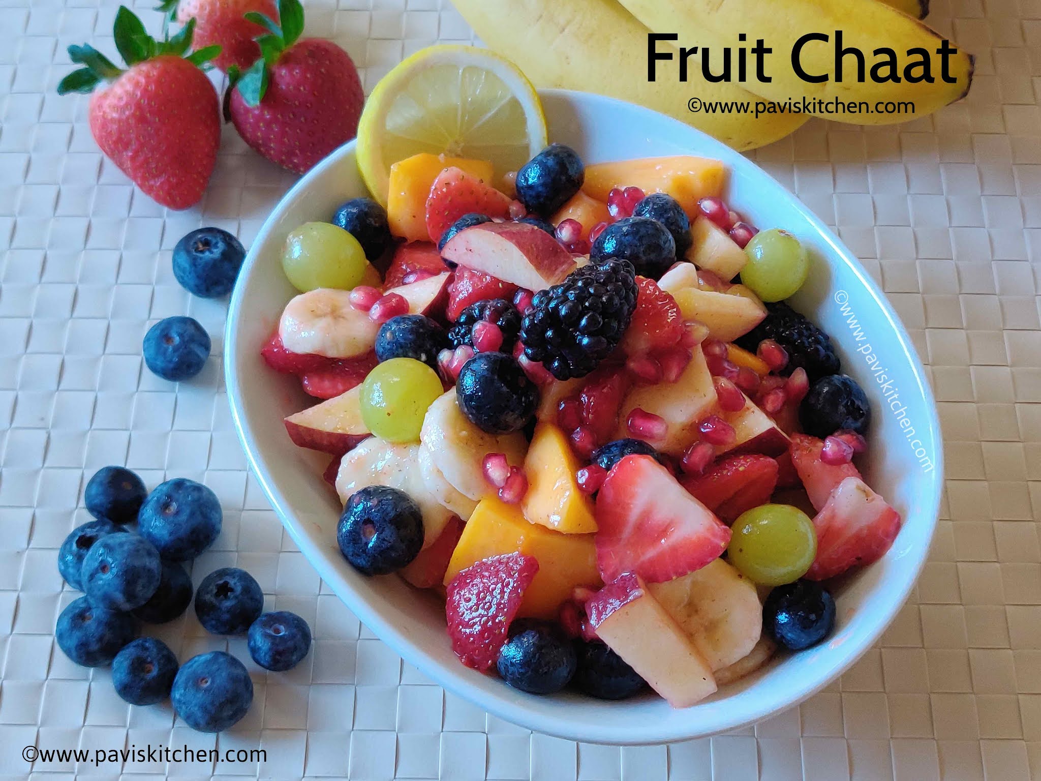 Fruit chaat recipe | Indian spiced fruit salad | Fruit chaat masala