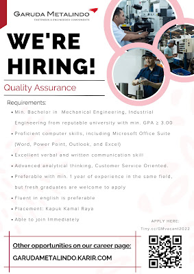 Lowongan Kerja - Job Vacancy : Garuda Metalindo