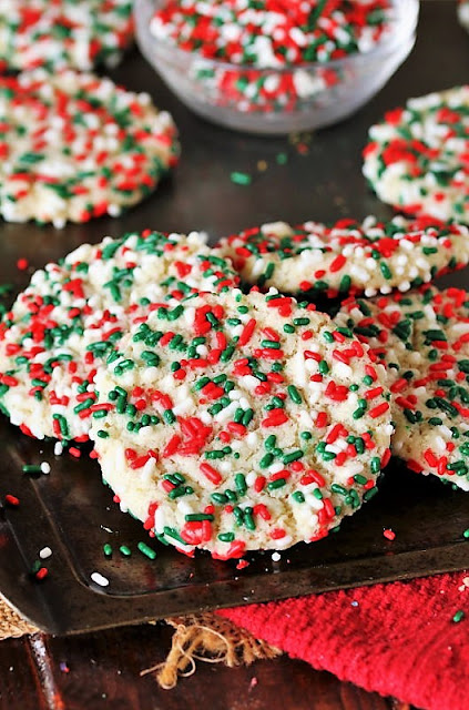 Christmas Sprinkle-Coated Sugar Cookies Image