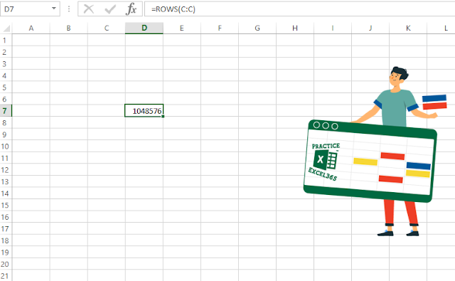 شرح صيغة الدالة ROWS في برنامج مايكروسوفت Excel