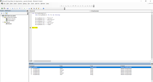 VBA Arrays