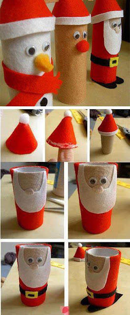 Manualidades navideñas hechas con tubos de papel de baño