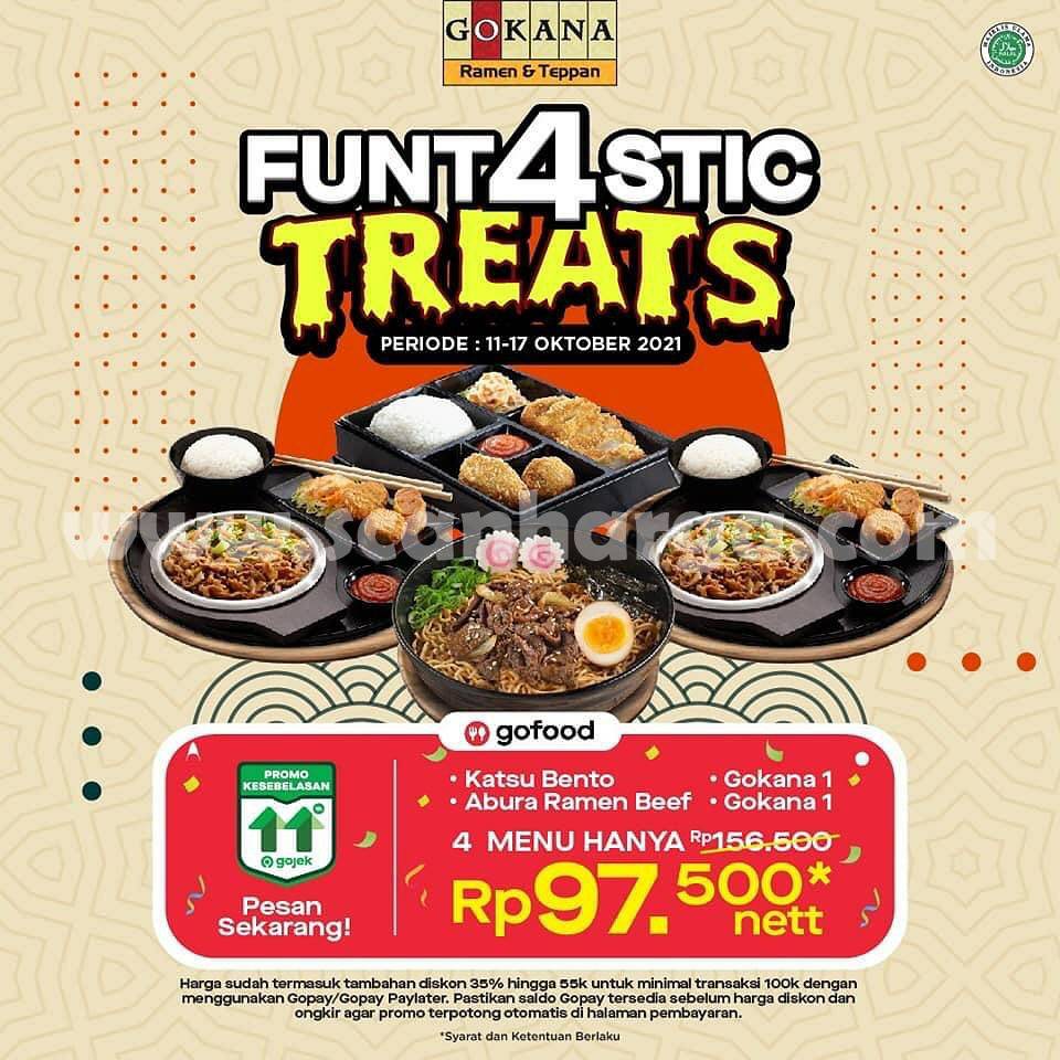 GOKANA Promo FUNT4STIC TREATS GOFOOD – 4 Menu hanya Rp 97.500