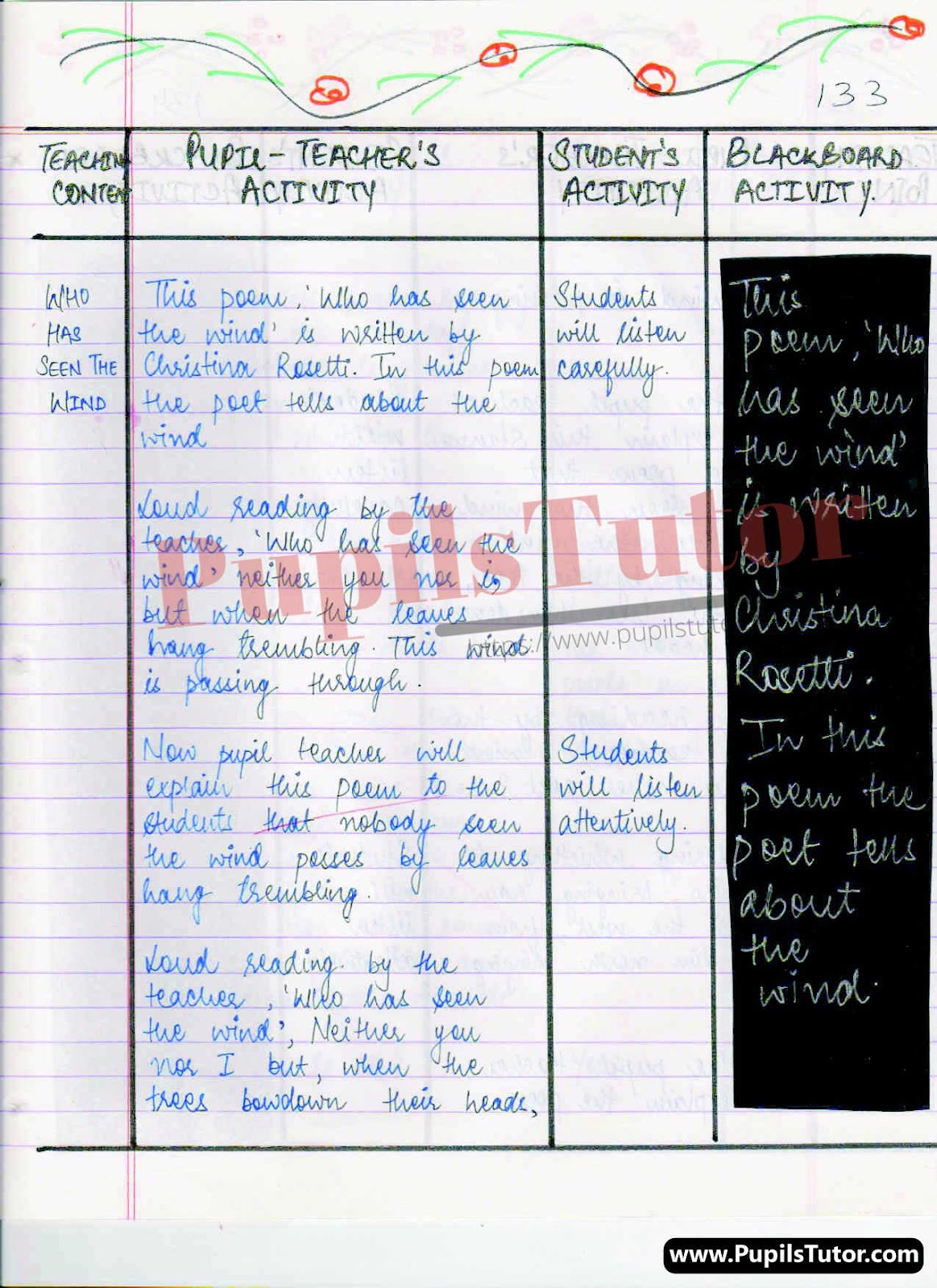 English Lesson Plan On Who Has Seen The Wind (Poem) For Class/Grade 4th 5th And 6 For CBSE NCERT School And College Teachers  – (Page And Image Number 3) – www.pupilstutor.com