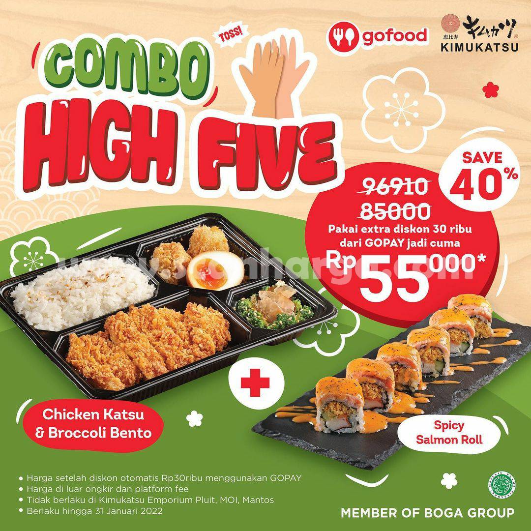 Promo KIMUKATSU Combo High Five DISKON 40% via GOFOOD