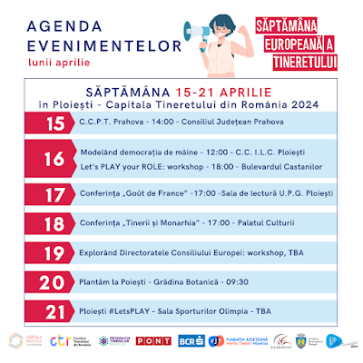 Săptămâna Europeană a Tineretului la Ploiești .Agenda evenimentelor lunii aprilie