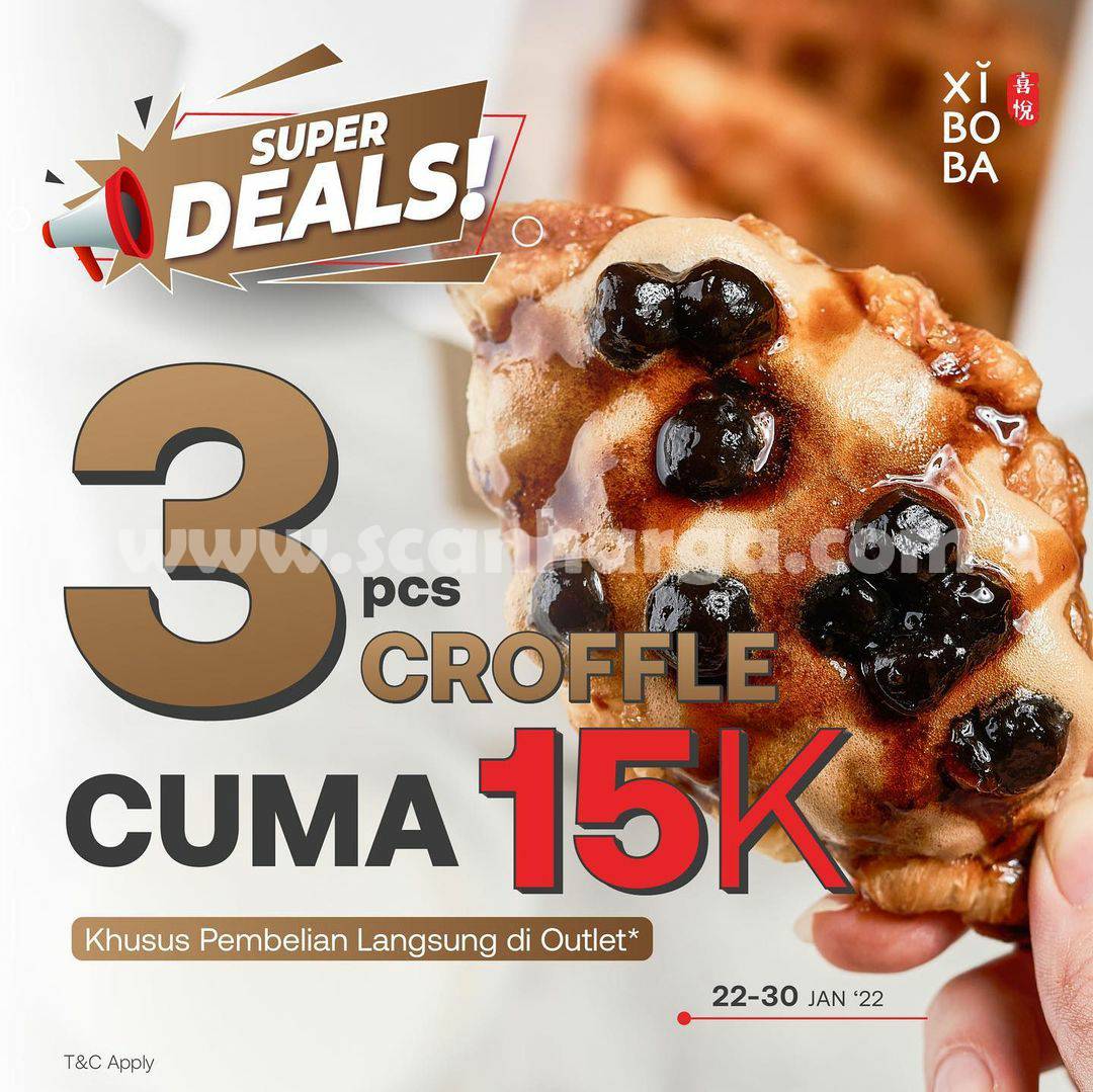 Promo XIBOBA SUPER DEALS - Beli 3 pcs Croffle Cuma 15rb*