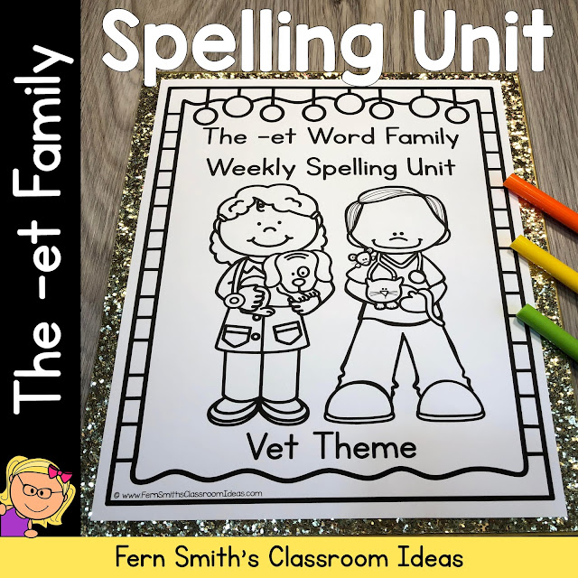 Click Here to Download The New & Improved -et Word Family Spelling Unit to Use in Your Classroom Today!