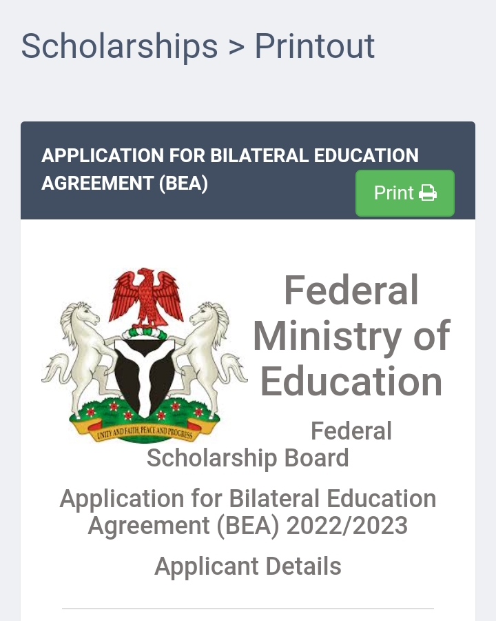 Federal Scholarship Board: Application for Bilateral Education Agreement (BEA) 2022/2023 Open