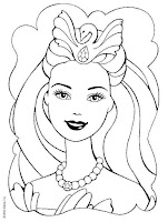 Barbie face coloring page