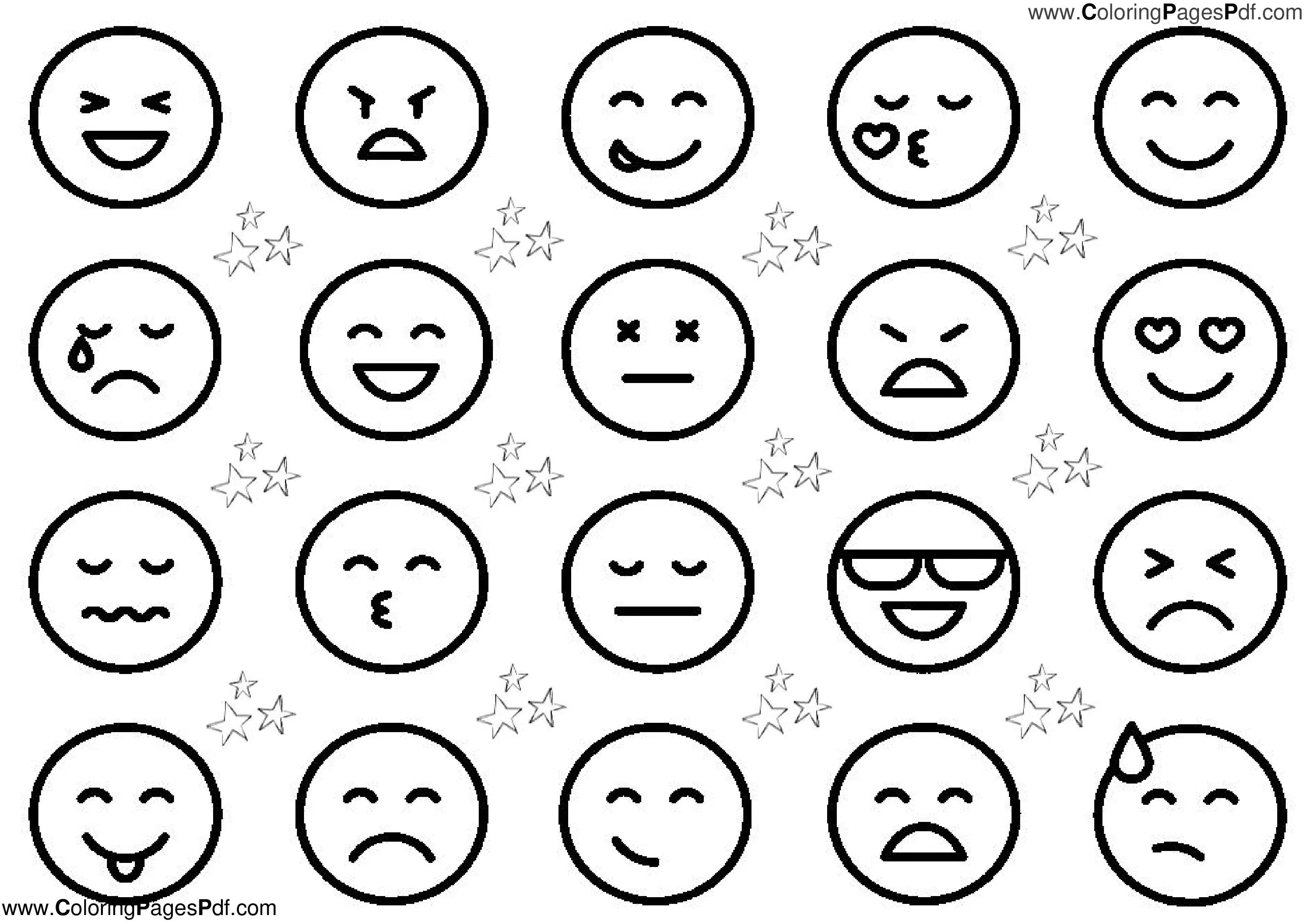 Emoji coloring pages pdf