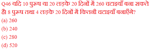 Time and Work Question in Hindi