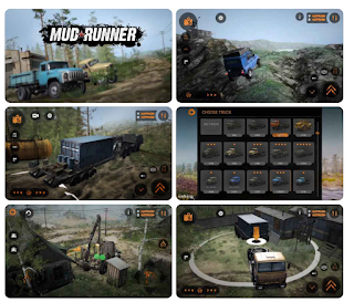 Screenshots of the MudRunner apk for Android.