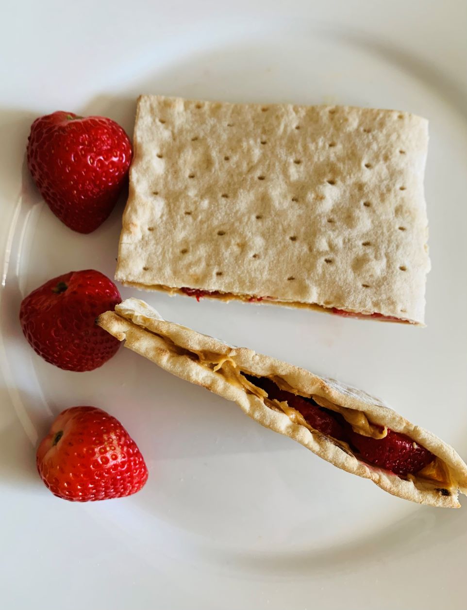 Nut, honey, strawberry wrap for quick lunch