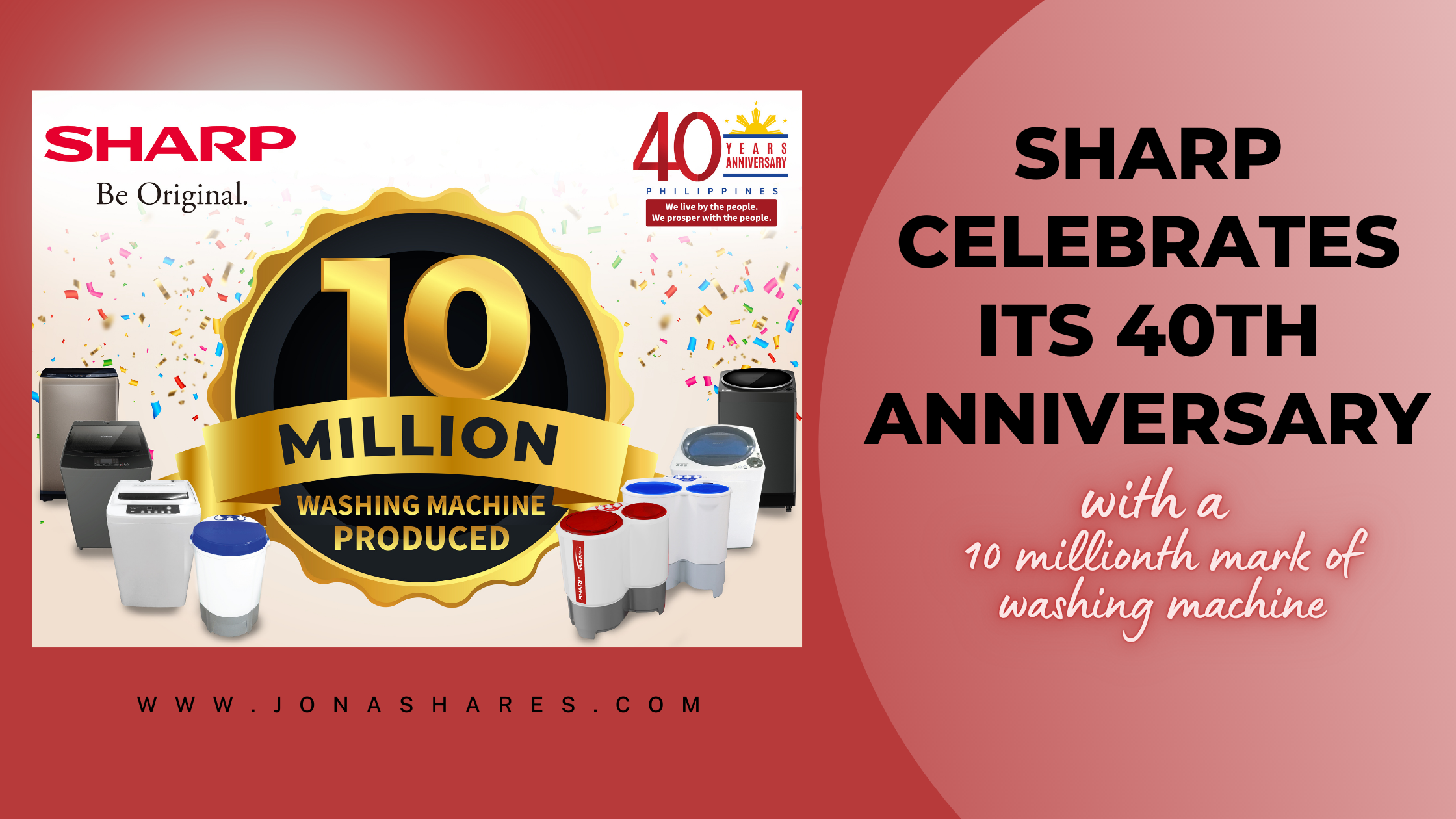 Sharp celebrates with a 10 millionth washing machine  production in its 40th year anniversary